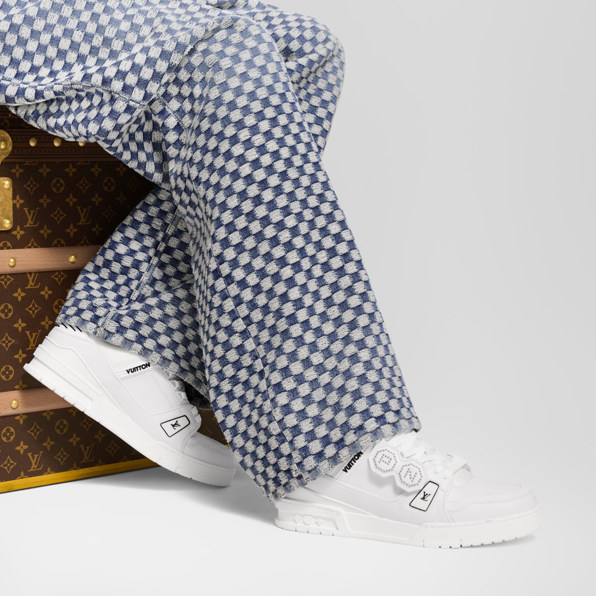 NIGO × Louis Vuitton Trainer ルイ・ヴィトン Louis Vuitton LV Trainer x Nigo Black Denim Men's - 1A9IPX/1A9IPH - US